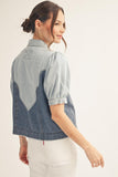 Kraylin Button Washed Denim Top
