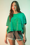 Gracie Oversized Green Crop Top