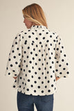 Mayes Polka Dot 3/4 Slv Top