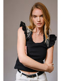 Maxi Embroidered Ruffle Tank