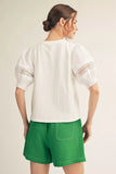Kylar Lace Accent Sleeves Top