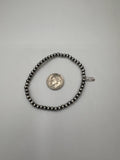 4mm Round Sterling Silver Plated Copper Stretch Bracelet