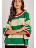 Holiday Christmas Wide Stripe Top