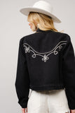 Leila Floral Braided Denim Jacket