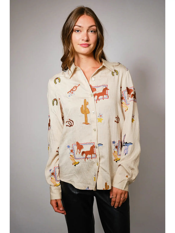 Silvia Western Embroidered Shirt