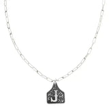 Western Initial Cattle Tag Necklace