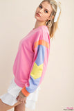 Ava Color Block Long Sleeve -Pink