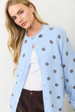 Kam Polka Dot Knit Cardigan