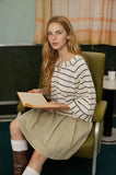 Henley Wide Long Sleeve Knit Top