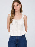 Kristi Ruffled Shirred Waist Top