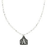 Western Initial Cattle Tag Necklace