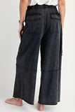 Mineral Washed Wide Leg Cargo Pants