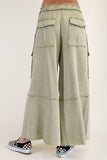 Mineral Washed Wide Leg Cargo Pants