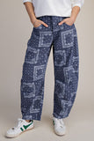 Marley Bandana Print Washed Barrel Pants