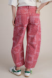 Marley Bandana Print Washed Barrel Pants