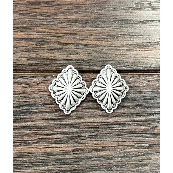 Brass Concho Stud Earrings