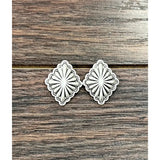 Brass Concho Stud Earrings