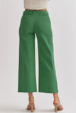 Entro HW Wide Leg Pants-Green