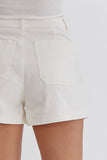 Gabriel HW Denim Shorts-White