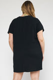 Brendley Ribbed Mini Dress-Black-Plus