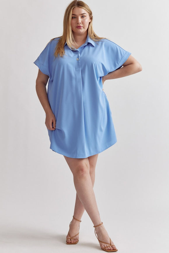 Trina Collared Mini Dress-Curvy – Missy's Boutique Trina Collared Mini Dress-Curvy – Missy's Boutique