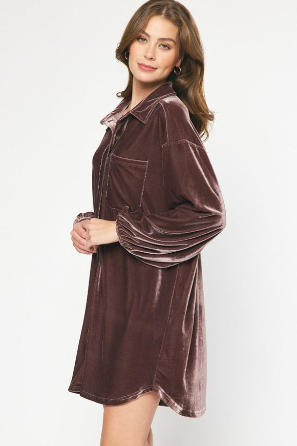 Sierra Velvet Button Up Dress-Mocha – Missy's Boutique Sierra Velvet Button Up Dress-Mocha – Missy's Boutique