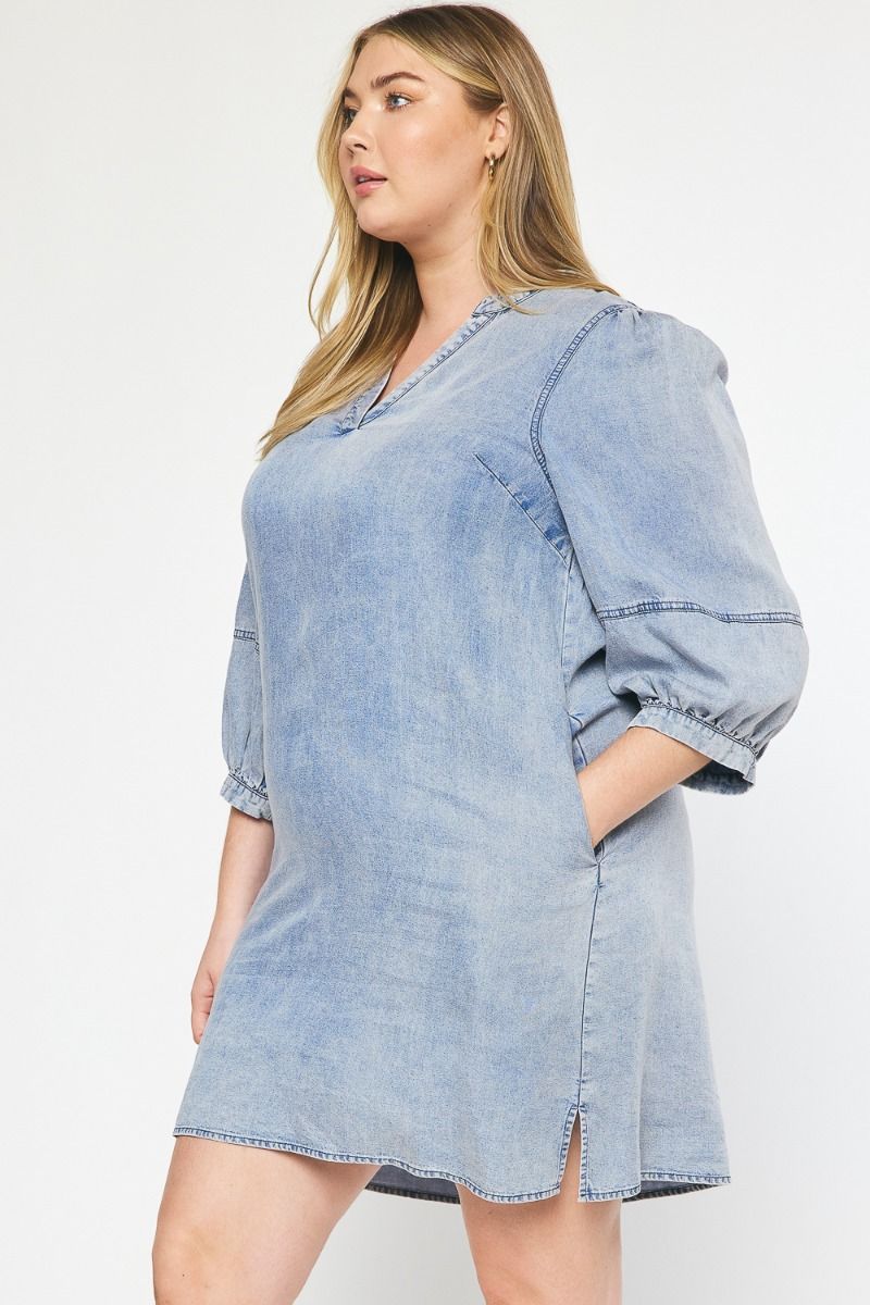 princess polly baby blue dress Shoals Denim Shirt with Antique Brass Snaps main image 0