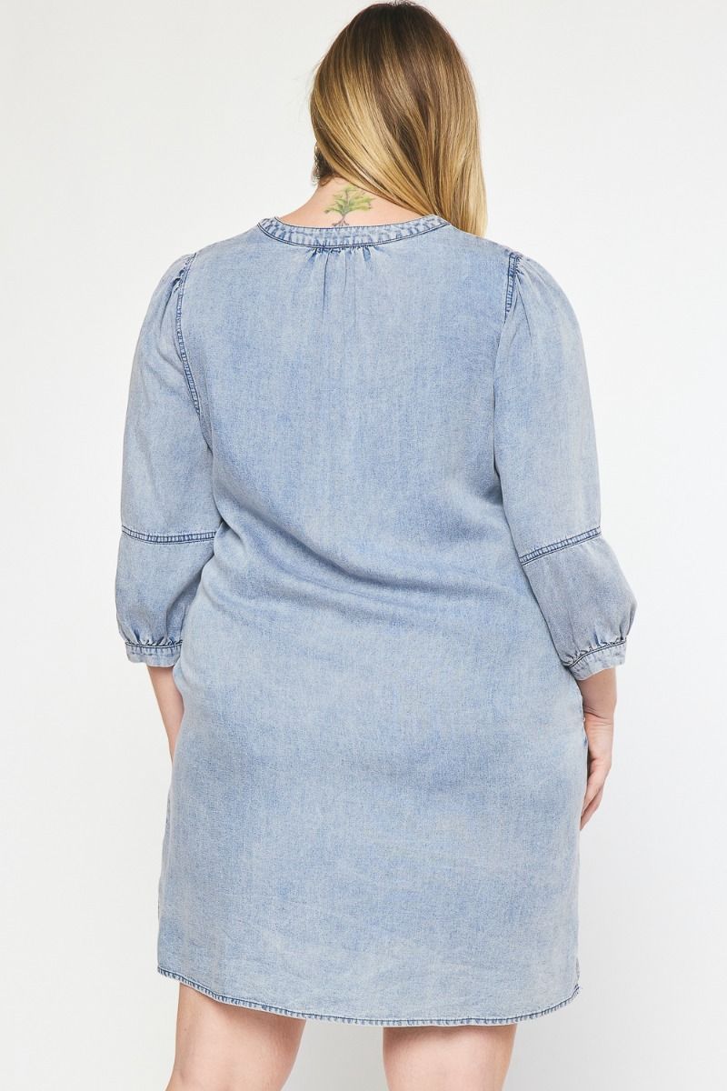 dress with embroidery flowers Lily Flower Dress