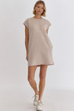 Dina Textured Mini Dress-Lt Taupe