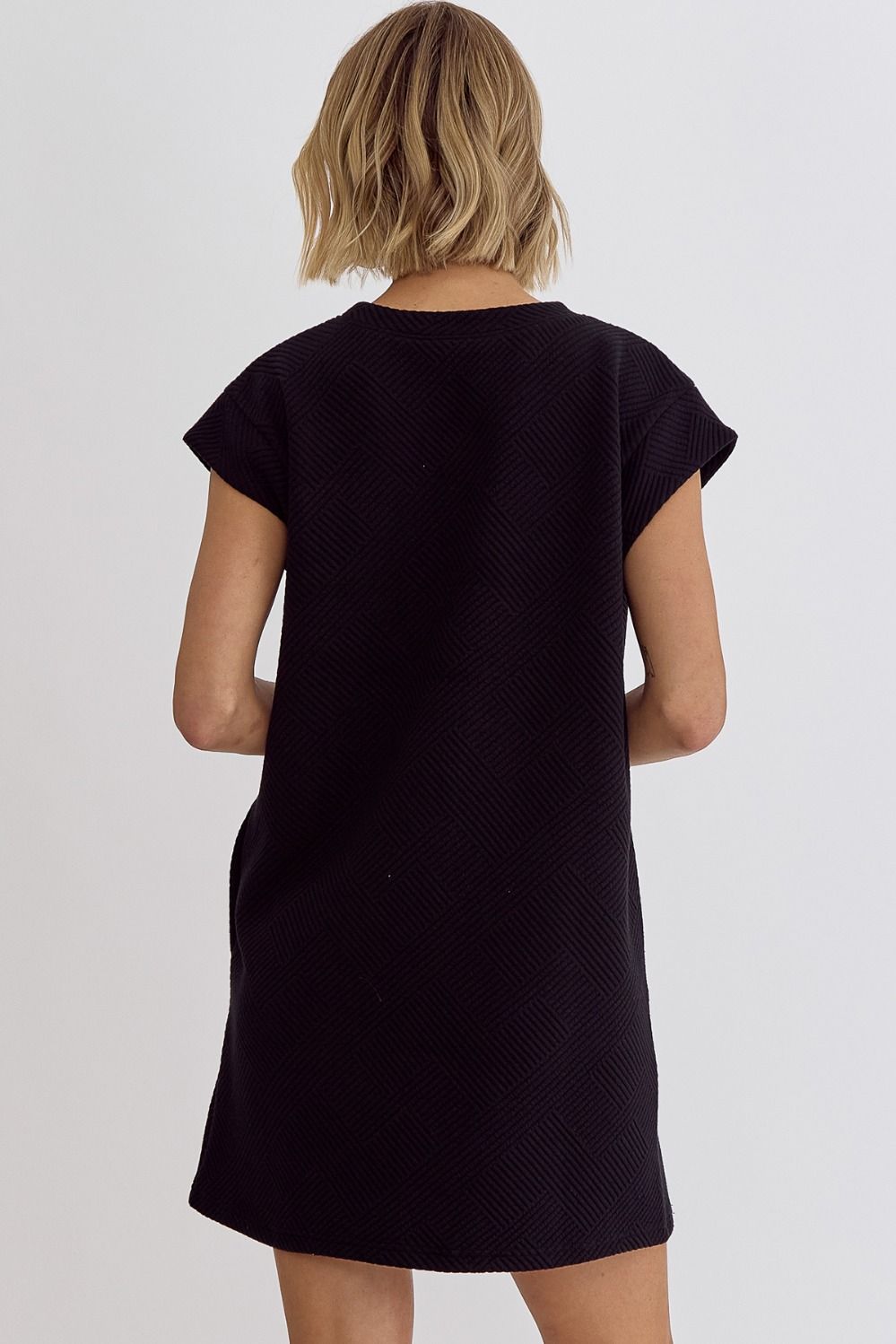 black textured mini dress Sylvana Textured Mini Dress | Black | Womens main image 0