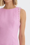 Elanna Textured Pearl Dress-Pink