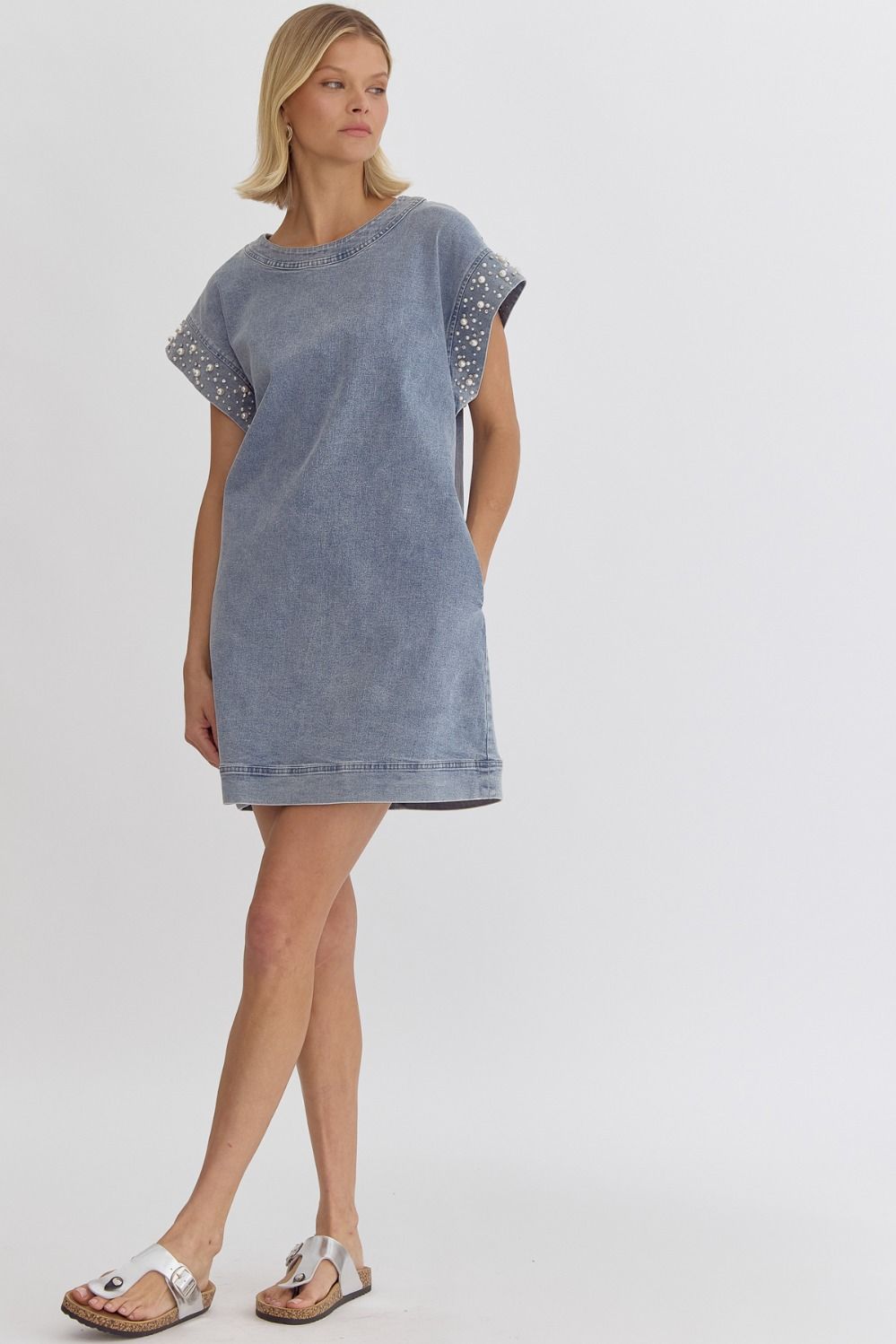 grey denim mini dress Davi Solid Denim Mini Dress – Missy's Boutique