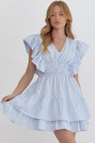 Kodi Stripe Print Ruffle Dress