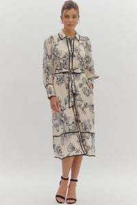 Sawyer Long Sleeve Floral Midi Dress