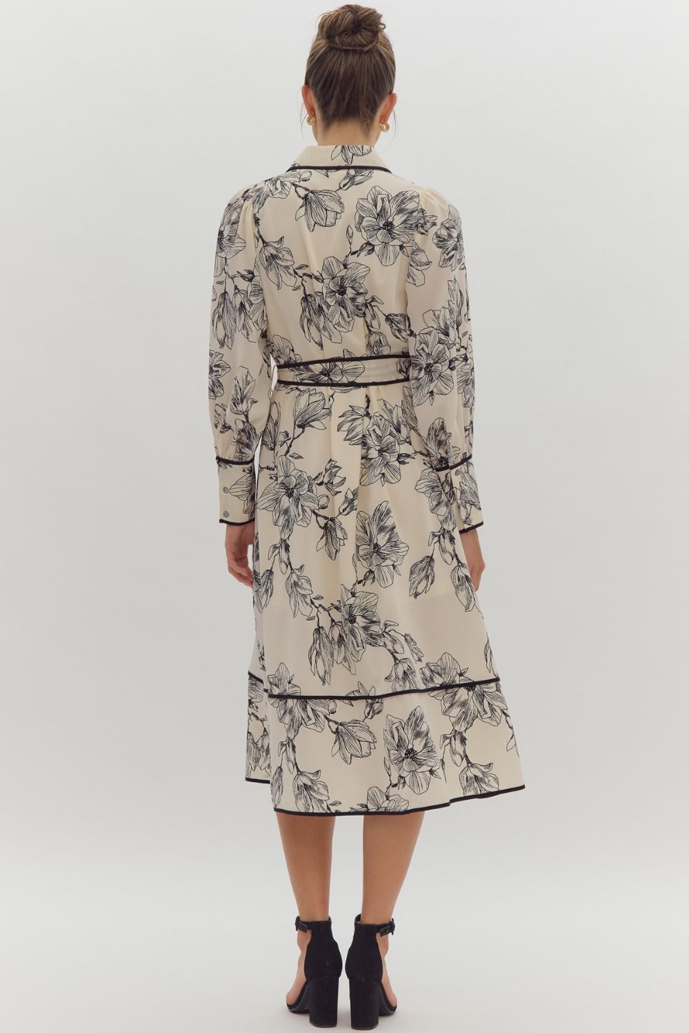 Sawyer Long Sleeve Floral Midi Dress  Missy's Boutique