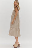 Brynn Stripe/Ruffle Midi Dress