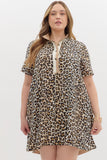 Addison Curvy Collard Leopard Dress