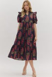 Kendra Black Floral Dress