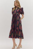 Kendra Black Floral Dress