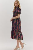 Kendra Black Floral Dress