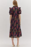 Kendra Black Floral Dress
