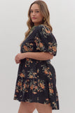 Curvy Randi Floral Puff Sleeve Dress