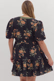 Curvy Randi Floral Puff Sleeve Dress