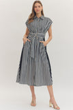 Emma Stripe Cap Sleeve dress