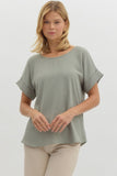 Mandy Cuffed Sleeve Top