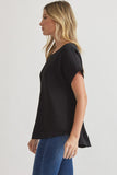 Mandy Cuffed Sleeve Top -Black