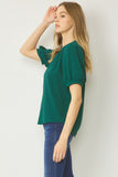 Cate V-Neck Top-Hunter