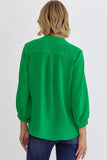 Marley 3/4 Sleeve V-Neck Top-Kelly Green