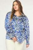 Valerie Animal Print Top-Plus-Midnight