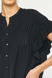 Gabby Ruffle Sleeve Top-Black